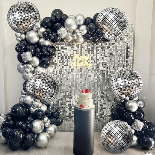 KatchOn, Silver Disco Ball Balloons - Huge 22 Inch, Pack of 6 | 4D Sphere Balloons for Disco Party Decorations | Anniversary, Bachelorette, Birthday, Retro Party Decorations | 70s Party Decoration - Image 5