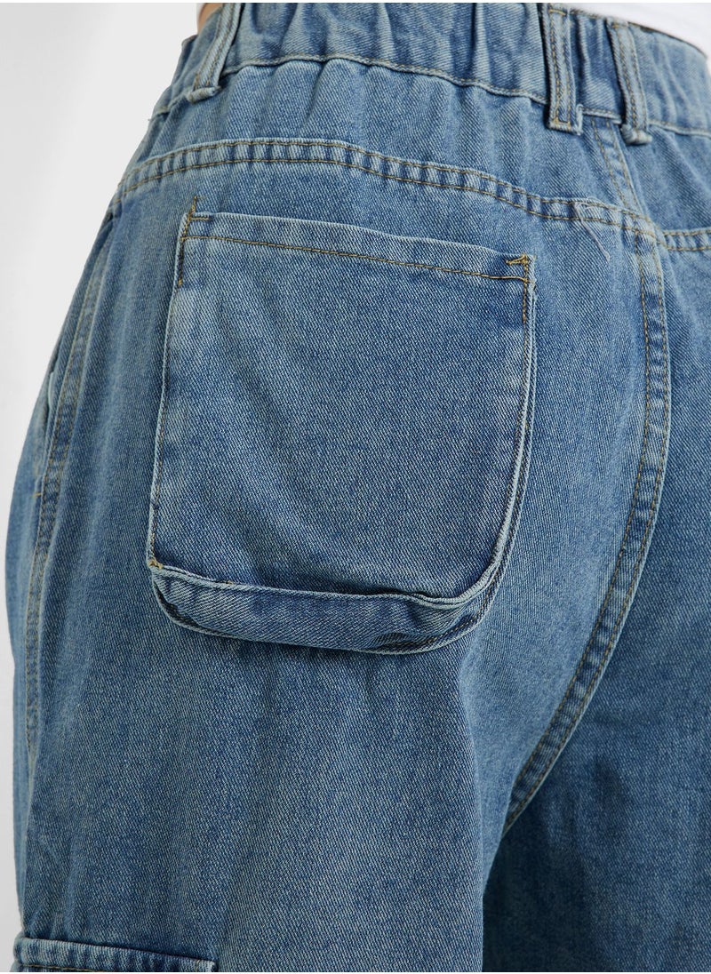 Ginger Multi-Pocket Straight Leg Cargo Jeans  - Image 5