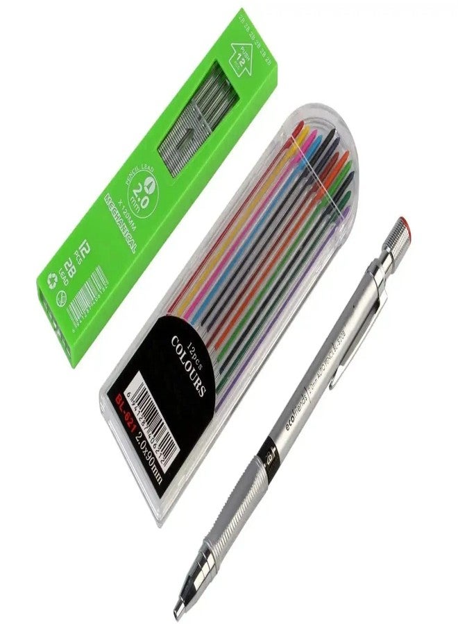 KRAFTMASTERS�Set 1 of Mechanical Lead Pencil, 12 Black Leads And 12 Color Leads - Image 1