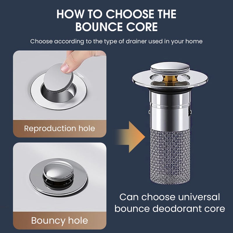 HASTHIP® Bathroom Sink Stopper Hair Catcher, Pop Up Sink Drain Filter with Removable Stainless Steel Filter Basket Hair Catcher for 30-40mm Diameter Bathroom Sink Drain Strainer - Image 5