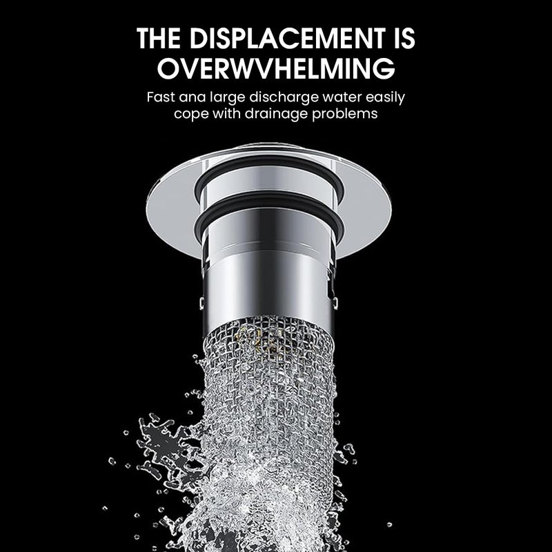HASTHIP® Bathroom Sink Stopper Hair Catcher, Pop Up Sink Drain Filter with Removable Stainless Steel Filter Basket Hair Catcher for 30-40mm Diameter Bathroom Sink Drain Strainer - Image 2