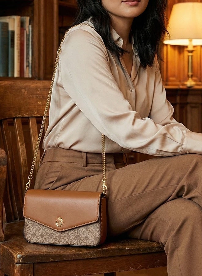 طقم شنط نسائية 2 قطعة – شنطة كتف كروس مع محفظة صغي...