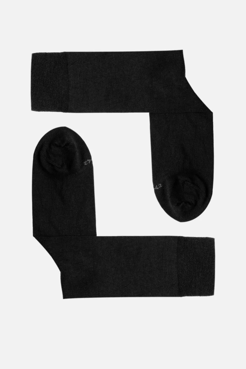 Mısırlı Çorap Egyptian Men's Lambswool Wool Single Black Socks M-63000-SI