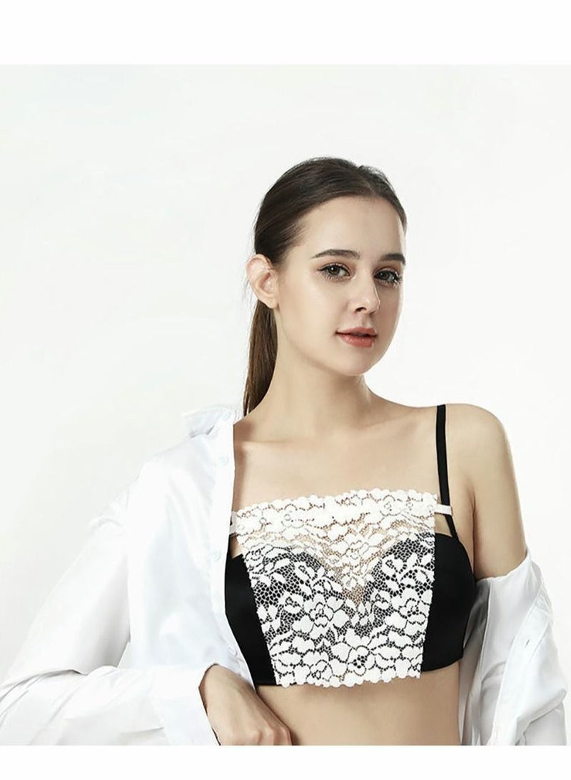 3pcs Lady Lace Clip on Mock Camisole, Overlay Modesty Panel Vest for Women - Image 3