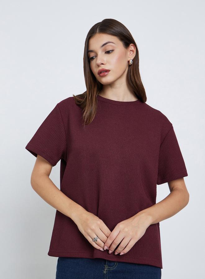 ستايلي تيشيرت فلات محبوك بياقة دائرية - Image 4