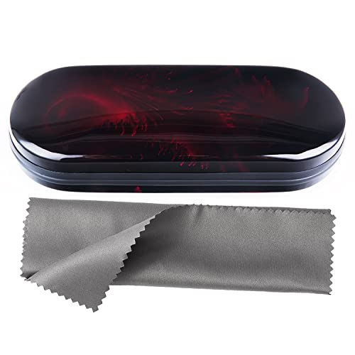 Vemiss Hard Shell Eyeglass Cases, Lightweight Portable Glasses Case for Women Men (A-red) - Image 1