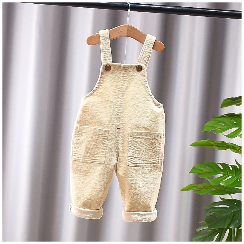 Boys' And Girls' Suspenders Children'S 0-4 Years Old Denim Trousers Children'S Solid Color Boys' Denim Suspenders Trendy - Image 4