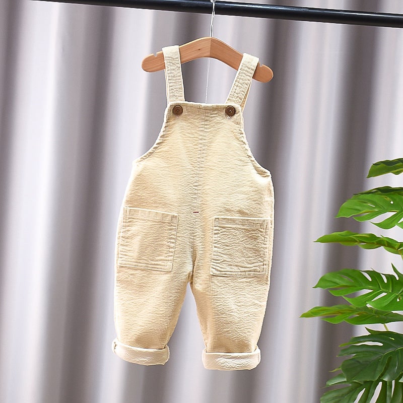 Boys' And Girls' Suspenders Children'S 0-4 Years Old Denim Trousers Children'S Solid Color Boys' Denim Suspenders Trendy - Image 1