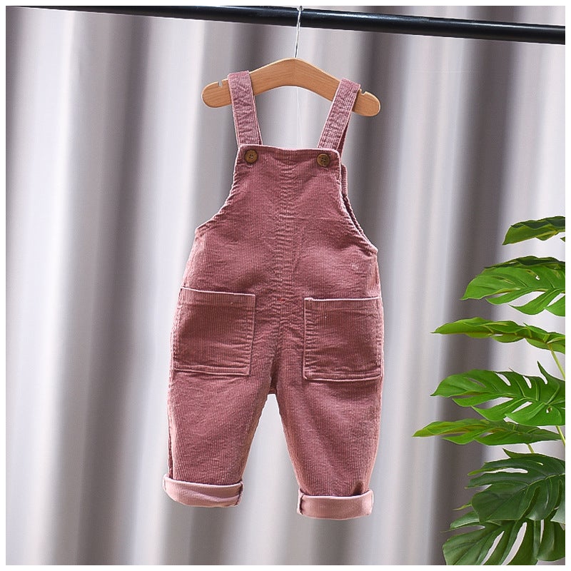 Boys' And Girls' Suspenders Children'S 0-4 Years Old Denim Trousers Children'S Solid Color Boys' Denim Suspenders Trendy - Image 2