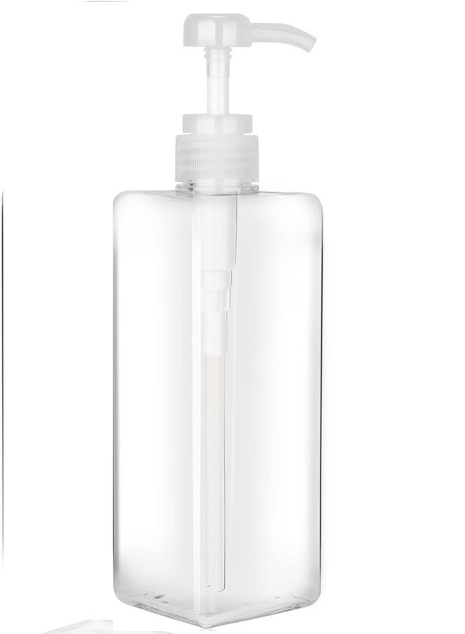 STARFLYER Pump Bottle Dispenser 22oz/650ml 1 Pack Refillable Square Plastic Lotion Dispenser Empty Lotion Pump Bottle for Essential Oil Lotion, Shampoo, Bathroom Travel. (Clear) - Image 1