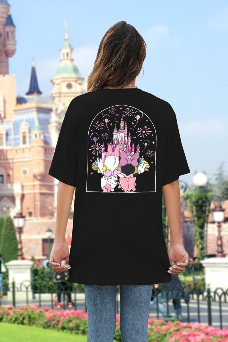 VILOVE Magic Kingdom Shirt Women Girls Just Wanna Have Fun Shirt Girls Trip T-Shirt Cute Magical Tee Summer Vacation Tops Black - Image 3