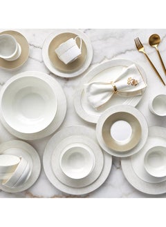 Home Center Noura 32-Piece Bone China Dinner Set - Serves 6  - Image 1