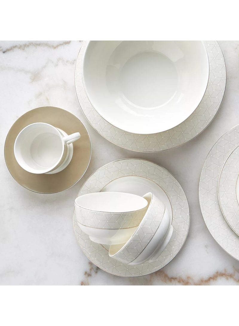 Home Center Noura 32-Piece Bone China Dinner Set - Serves 6 - Image 4