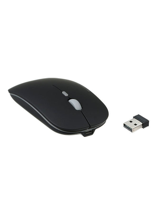 NIBEMINENT USB Charging Wireless Mouse Matte Black  - Image 1