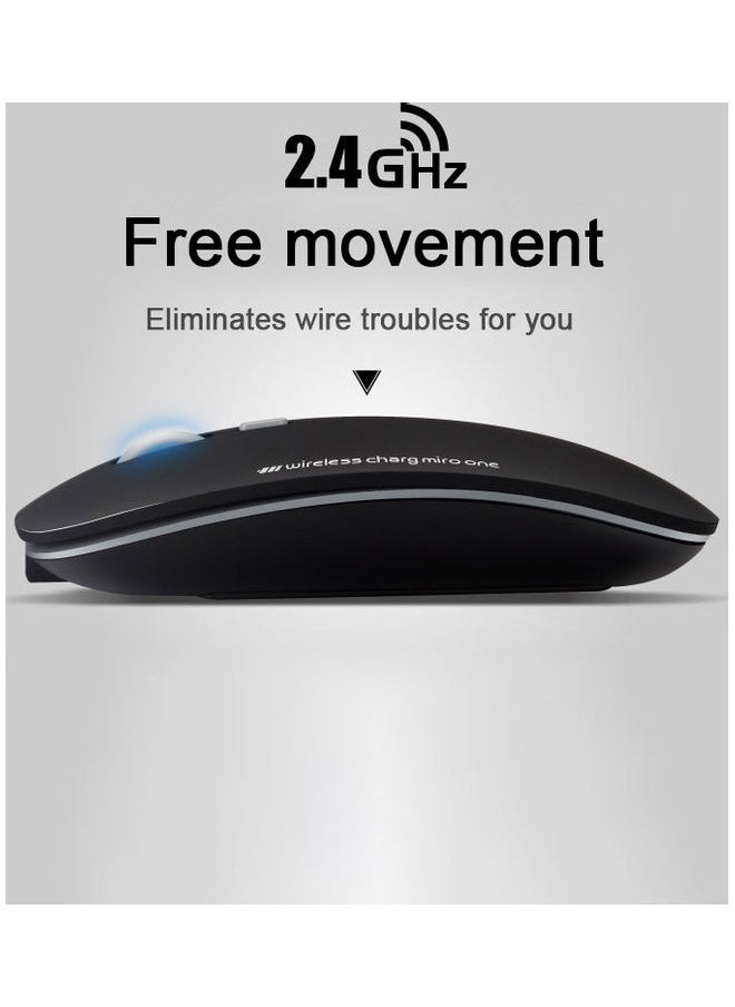 NIBEMINENT USB Charging Wireless Mouse Matte Black  - Image 4
