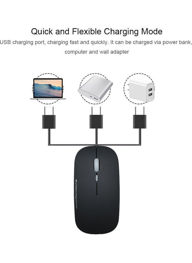 NIBEMINENT USB Charging Wireless Mouse Matte Black  - Image 5