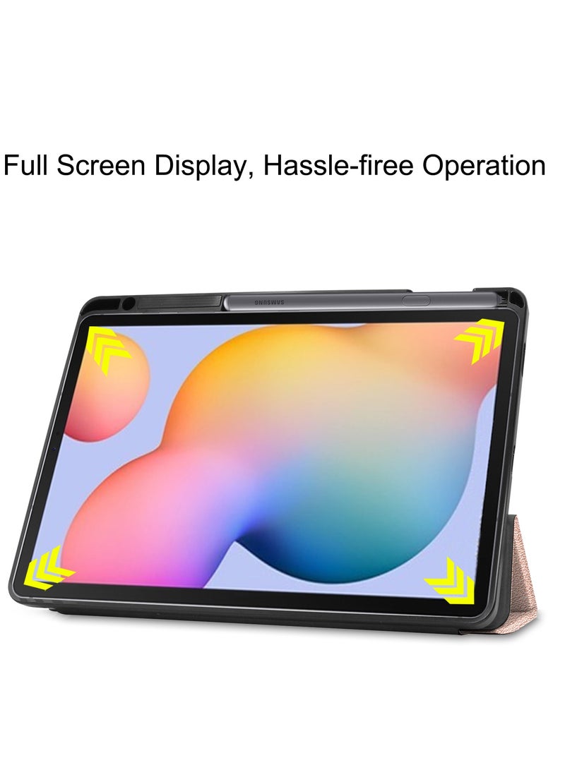 Samsung Galaxy Tab S6 Lite 10.4 inch-2024 protective shell, shockproof and impact resistant with pen slot, TPU material with magnetic absorption function, automatic wake-up, lightweight and yellowing resistant, Samsung Galaxy Tab S6 Lite 10.4 inch-2024 protective shell (GOLD)  - Image 4