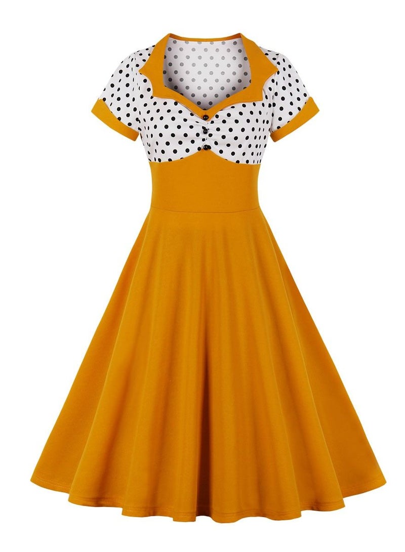 Loquat Polka Dot Elegant Dress  - Image 1