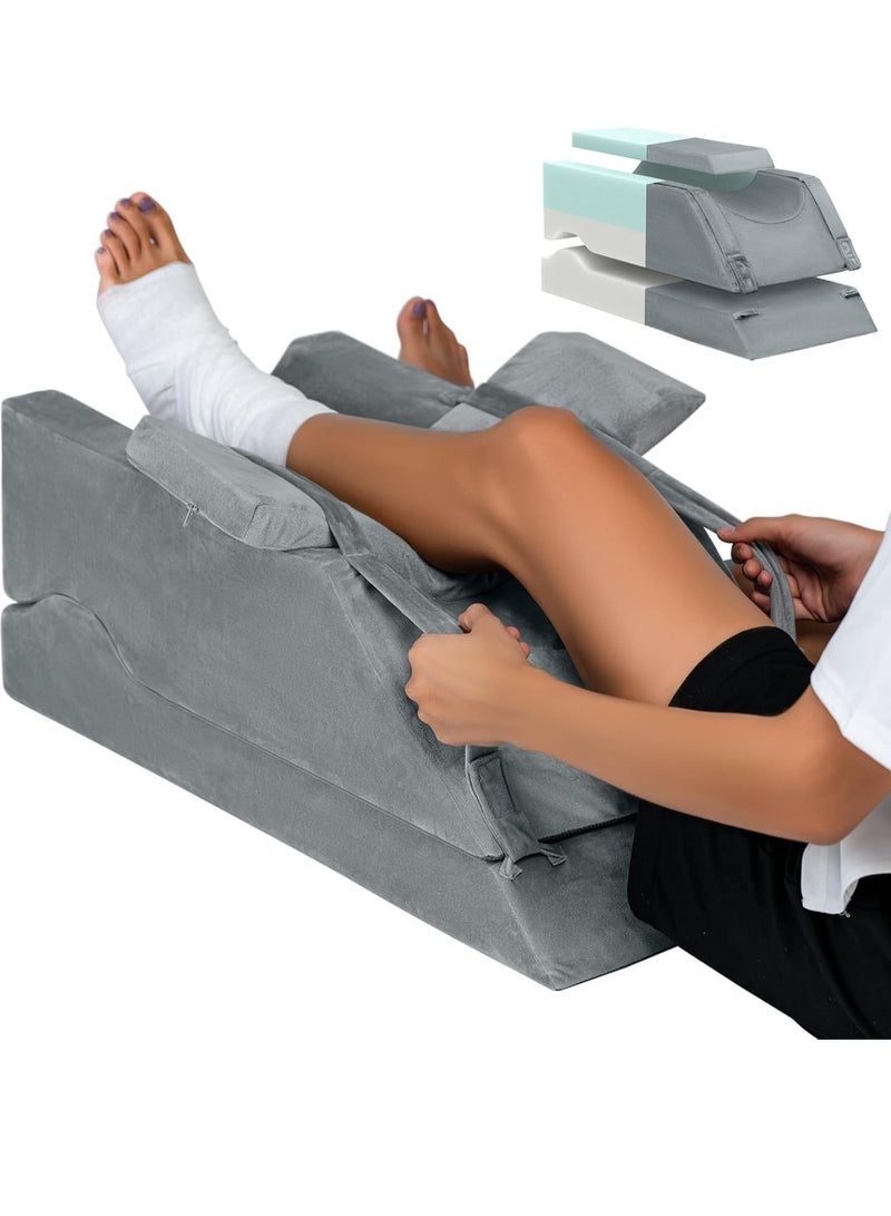 LightEase LightEase Adjustable Leg Pillow, Leg Elevation Pillows for After Surgery, Memory Foam Knee Hip Ankle Support for Pain Relief, Recovery, Blood Circulation, Swelling, Injury, Rest  - Image 1