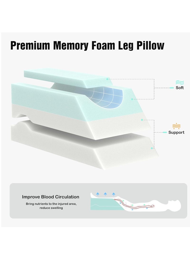 LightEase LightEase Adjustable Leg Pillow, Leg Elevation Pillows for After Surgery, Memory Foam Knee Hip Ankle Support for Pain Relief, Recovery, Blood Circulation, Swelling, Injury, Rest  - Image 4
