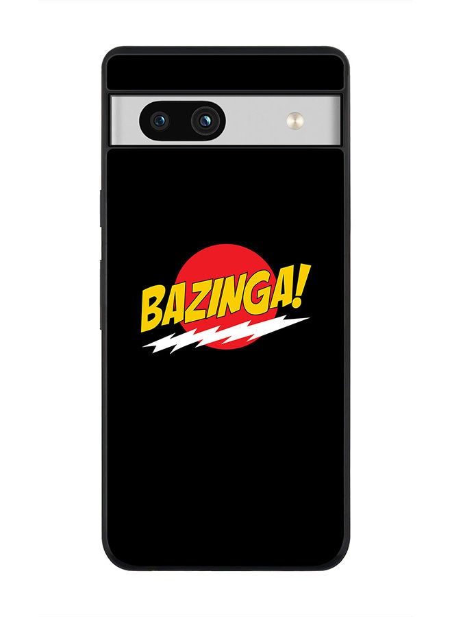 Stylizedd Rugged Black edge case for Google Pixel 7a 5G Slim fit Soft Case Flexible Rubber Edges Anti Drop TPU Gel Thin Cover -  Bazinga - Image 1