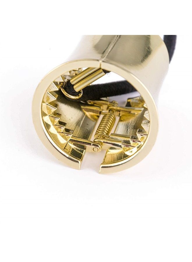 Quupy 2PCS Womens Ponytail Holder Metal Circle Hair Cuff Elastic Hair Tie for Women Girls Hair Accessories (Gold + Silver) - Image 5