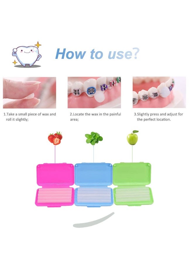 3-Pack Dental Wax for Braces: Fruit-Flavored Orthodontic Wax, Teeth & Mucosa Protection Wax (Oral Shield Wax) - Image 2