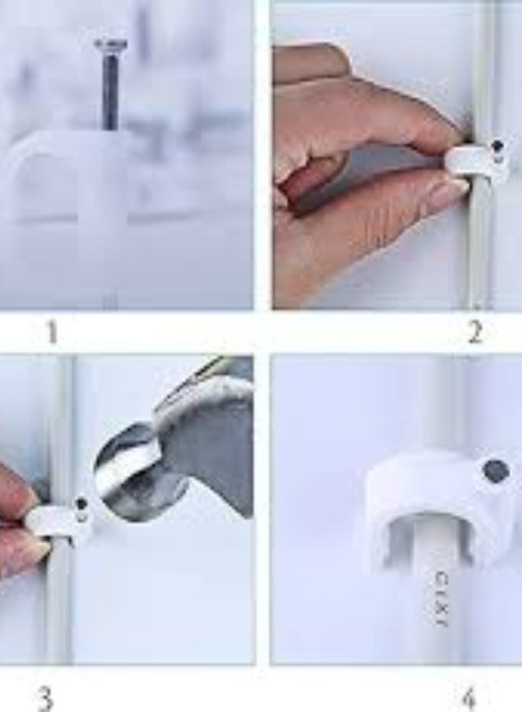 KNP  6mm Cable Clips, Pack of 100, are designed for efficient organization and secure fastening of small to medium-sized cables, wires, and cords. - Image 3