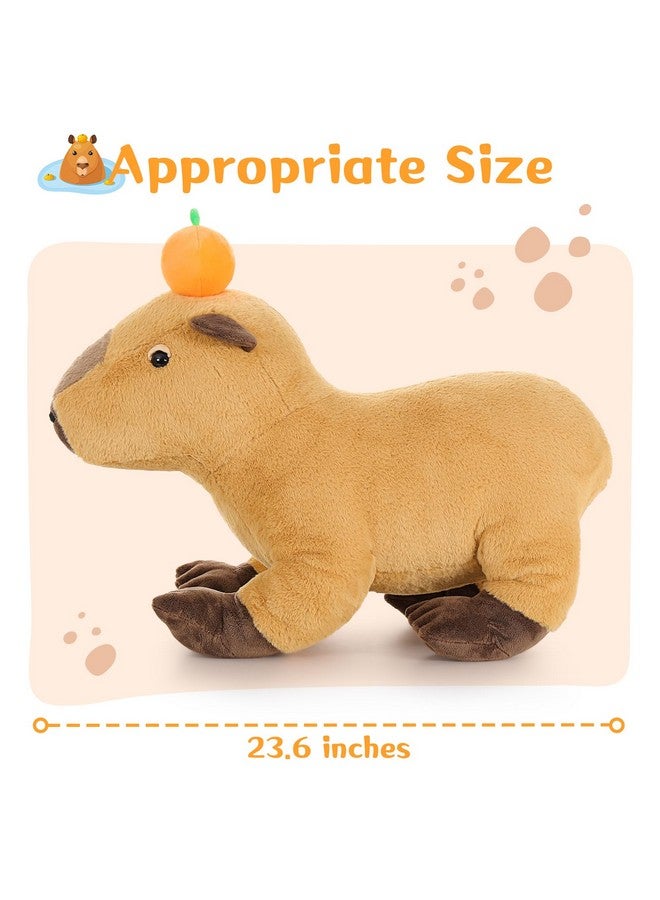 MaoGoLan MaoGoLan Big Capybara Plush Toy, 24” Lifelike Large Capybara Stuffed Animal, Realistic Giant Stuffed Capybara Soft Body Hugging Pillow for Boy Girl, Best Gift for Special Day  - Image 2