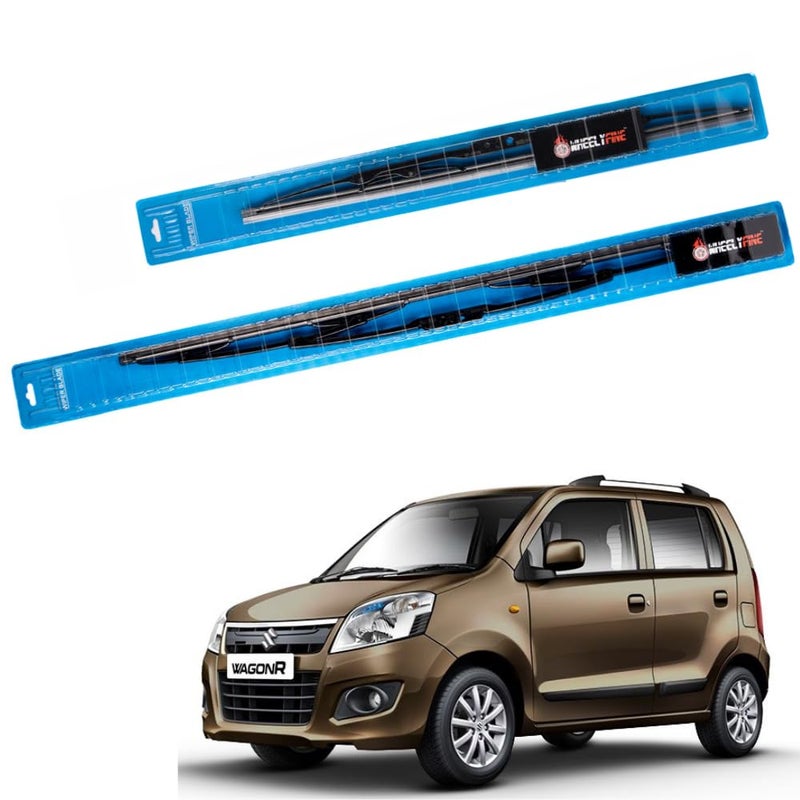 Wheelyfine Car Wiper Blades | Metal Frame | Water Repellent Windshield Wipers | Blade Refills (Maruti Wagon-R (2010-2018) Dr 20"/Pa 16") - Image 2
