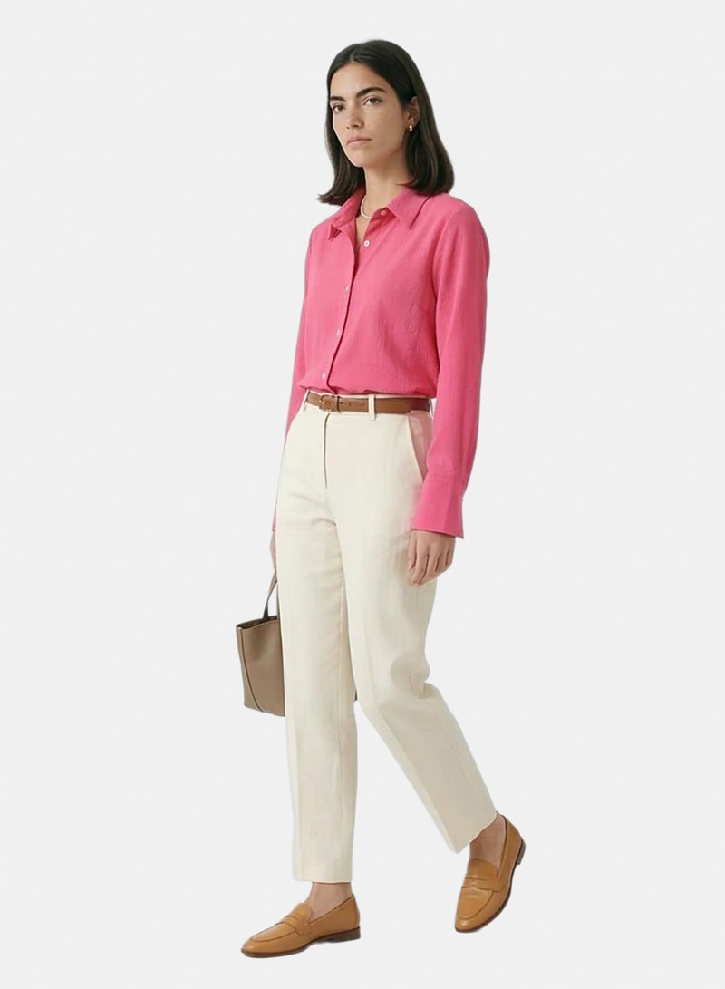 RAVIN Women Regular Fit Long Sleeves Textured Shirt Fuchsia - Image 5