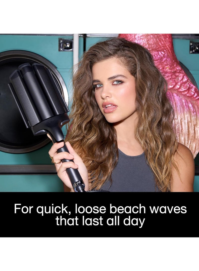 GHD Wave Triple Barrel Hair Waver – Professional Styling Tool for Effortless Beach Waves, 3-Barrel Design, Anti-Frizz, 185°C Heat Control No Extreme Heat Damage for All Hair Types – Black - Image 5