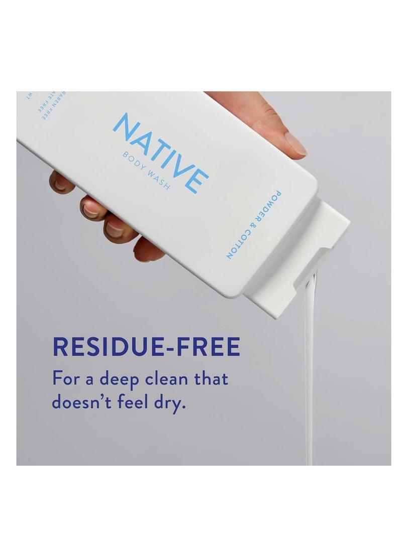 native Native Body Wash for Men & Women, Seasonal | Sulfate Free, Paraben Free, Dye Free, with Naturally Derived Clean Ingredients Leaving Skin Soft and Hydrating, Powder & Cotton 18 oz - 2 Pk  - Image 3