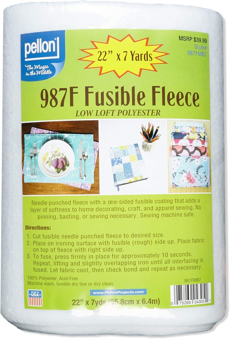 Pellon 987F Fusible Fleece 22" (Bolt, 7 yards), Fabric by the Bolt - Image 1