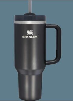 Stanley Quencher H2.0 FlowState Vacuum Insulated Tumbler – 40 oz Black Stainless Steel Travel Mug with Lid & Straw, Double-Walled Leakproof Design, Keeps Drinks Hot/Cold for Hours, Durable & Portable
