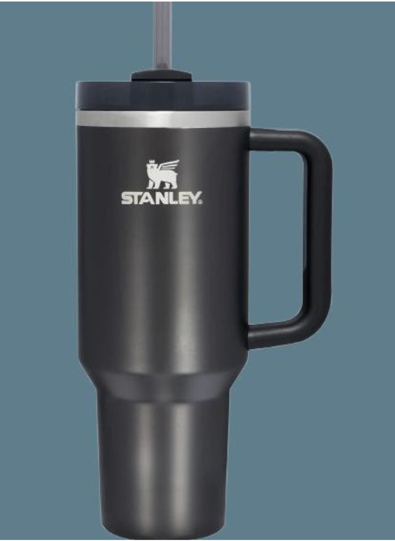 Stanley - Stanley Quencher H2.0 FlowState Vacuum Insulated Tumbler – 40 oz Black Stainless Steel Travel Mug with Lid & Straw, Double-Walled Leakproof Design, Keeps Drinks Hot/Cold for Hours, Durable & Portable - Image 1