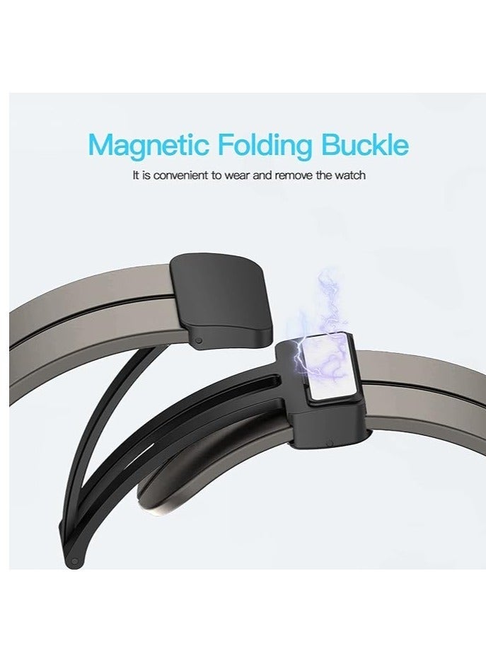 keloray Magnetic for Apple Watch Band 49mm 46mm 45mm 44mm Women men,Silicone Sport Strap Replacement WristBands for Apple Watch Series 9/ultra 2/8/ultra/7/SE/SE 2nd/6/5/4/3/2/1,iWatch Bands - Image 3