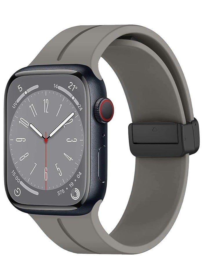 keloray Magnetic for Apple Watch Band 49mm 46mm 45mm 44mm Women men,Silicone Sport Strap Replacement WristBands for Apple Watch Series 9/ultra 2/8/ultra/7/SE/SE 2nd/6/5/4/3/2/1,iWatch Bands - Image 1