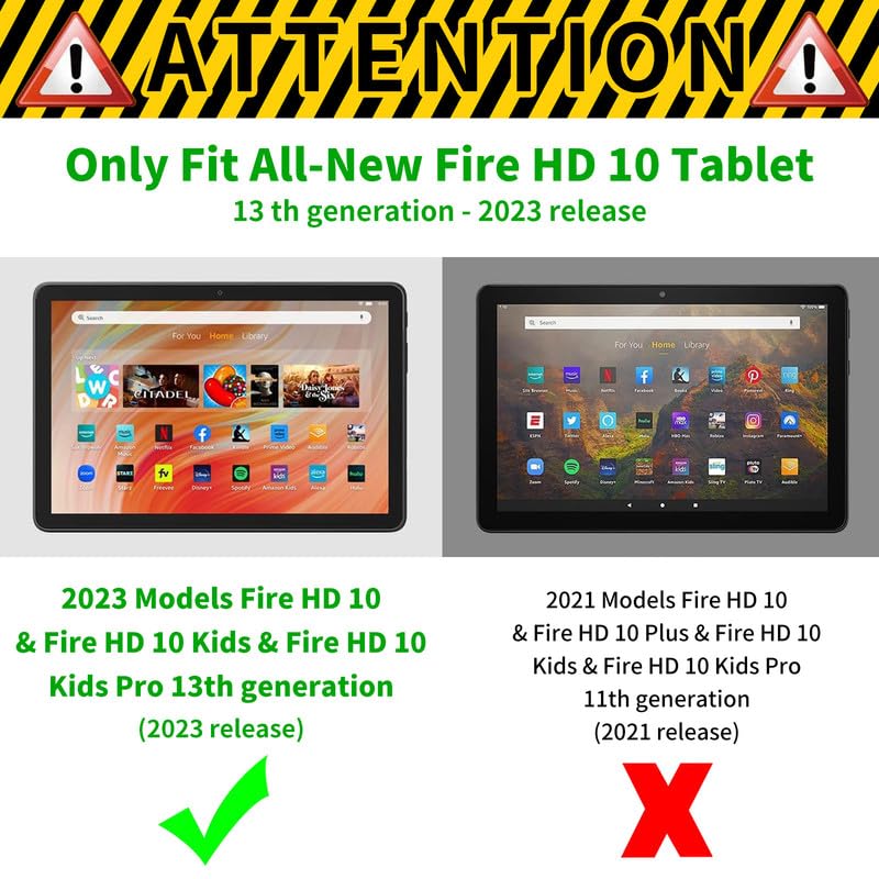FUYOCWE for Fire HD 10 Tablet Case (13th Generation,2023 Release,10.1"), PU Leather Multi-Angle Folding Stand Smart Flip Cover for Amazon Kindle Fire HD 10 13th Gen-Bald Eagle with Flag - Image 2
