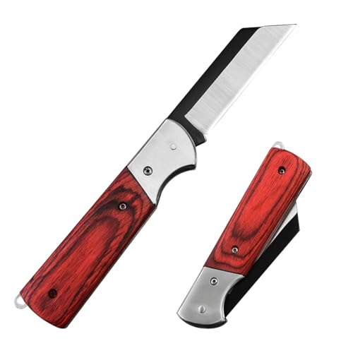 HASTHIP® Grafting Cutter Folding Stainless Steel Grafting Cutter Anti-slip Wooden Handle Design Pocket Gardening Grafting Cutter Portable Gardening Cutter - Image 1