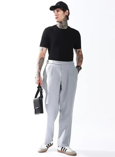 Hubberholme Men Relaxed Fit Wrinkle Free Wash Pleated Korean Pants