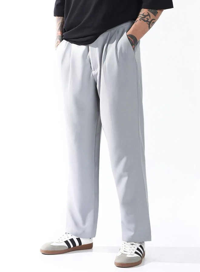 هوبرهولمي Men Relaxed Fit Wrinkle Free Wash Pleated Korean Pants