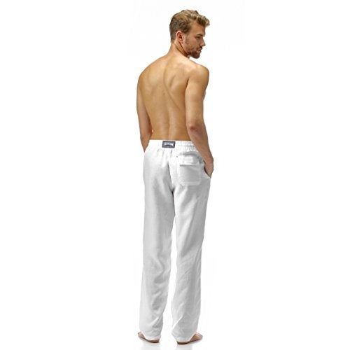 Vilebrequin Men Linen Pants Solid,White,XXXL - Image 3