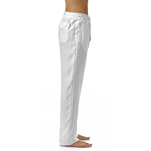 Vilebrequin Men Linen Pants Solid,White,XXXL - Image 4