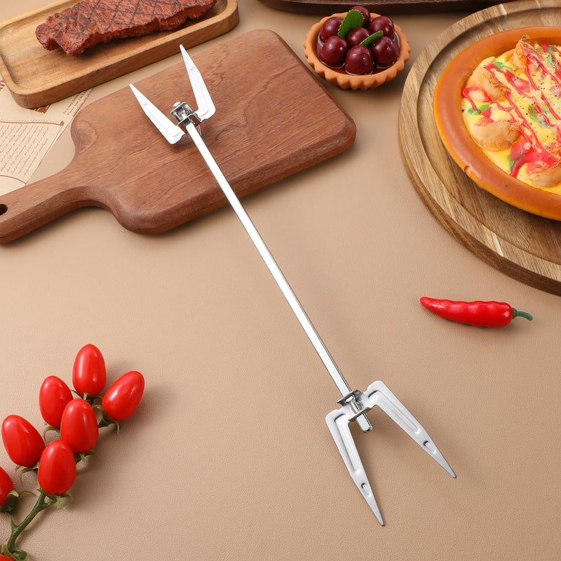 Toddmomy Stainless Steel Rotisserie Forks for Air Fryer Bbq Kitchen Grill Forks 9.84 Inch Universal Roast Chicken and Meat Forks for Outdoor Cooking - Image 4
