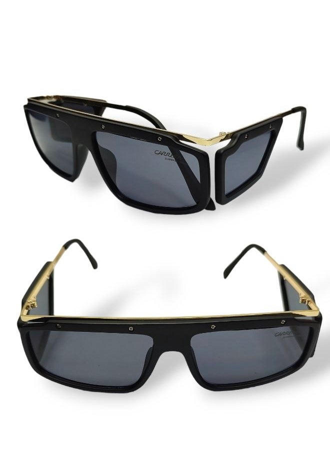Generic - Black Rectangular Sunglasses with Stylish Temple Lenses for Unisex - Modern Design, UV Protection, and Comfortable Fit - Image 1