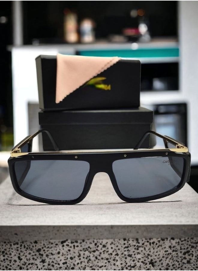 Generic - Black Rectangular Sunglasses with Stylish Temple Lenses for Unisex - Modern Design, UV Protection, and Comfortable Fit - Image 1