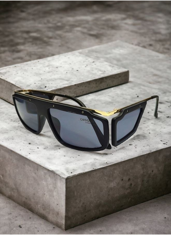 Generic - Black Rectangular Sunglasses with Stylish Temple Lenses for Unisex - Modern Design, UV Protection, and Comfortable Fit - Image 1