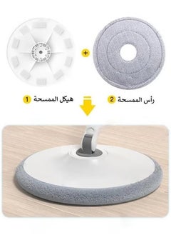روكاوات 5 قطع من القماش الممسحة الدائرية البديلة للتنظيف ومسح الأرضيات للاستخدام المنزلي مقاس 25 سم  - Image 2