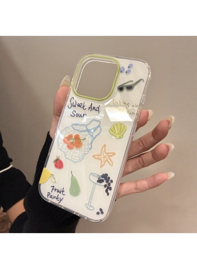 NIBEMINENT Protective TPU Case Cover For iPhone 16 Plus, Sea Salt Fruit Single Shell